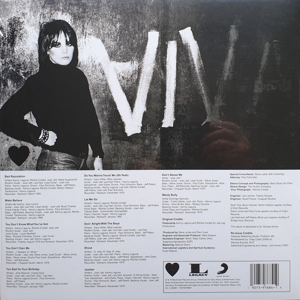 JOAN JETT  (ジョーン・ジェット )  - Bad Reputation (EU「正規」 限定プレス再発 LP/ New) パンク時代の'80年ファースト！