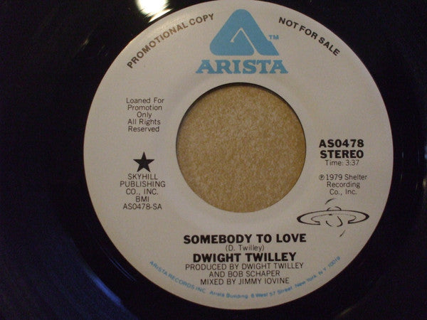 DWIGHT TWILLEY (ドゥワイト・トゥイリー) - Somebody To Love (US プロモ白ラベ「モノラル＆ステレオ両面同曲」7"+カンパニースリーブ)
