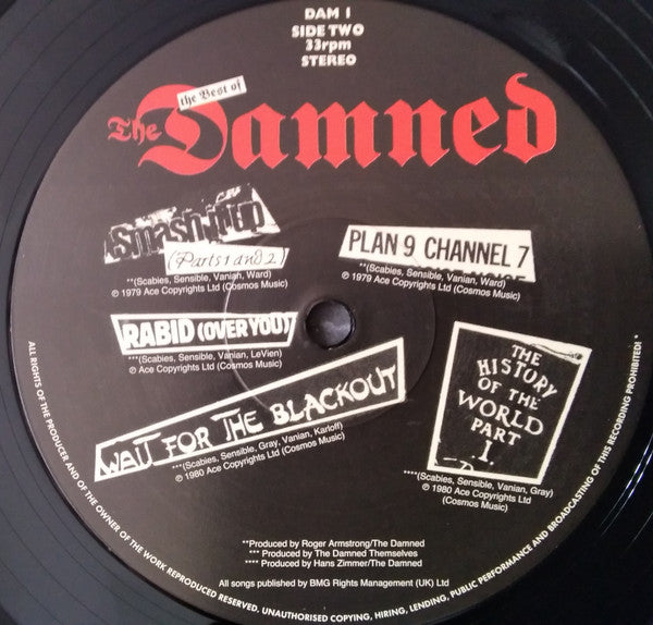 DAMNED, THE (ザ・ダムド)  - Another Great Record From The Damned: The Best Of The Damned (UK '23 「正規」限定再発「黒盤」 LP/ New)