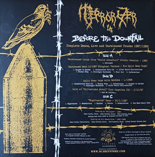 TERRORIZER (テロライザー)  - Before The Downfall (Italy 250枚限定再発「ブラックヴァイナル」2xLP+CD、ブックレット/New) 初期デモ＆ライブ・コンピレーション !