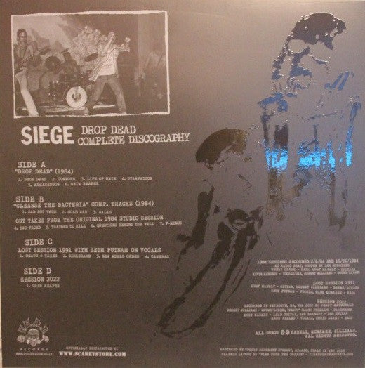 SIEGE (シージ)  - Drop Dead - Complete Discography (Italy 350枚限定再発「ブラックヴァイナル」2xLP/New) 伝説のボストンハードコア！