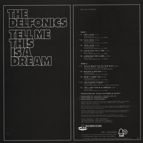 DELFONICS - Tell Me This Is A Dream (US 限定復刻再発 LP/New ) フィリー甘茶'72年4作目名作アルバム！