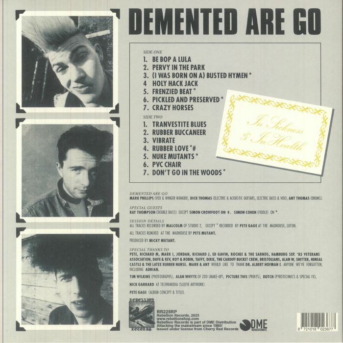 DEMENTED ARE GO (ディメンテッド・アー・ゴー)  - In Sickness & In Hearth (Dutch 500枚限定再発「ミルキークリア&ブラックスモークヴァイナル」 LP/NEW) '86年1stアルバム