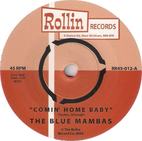 BLUE MAMBAS, THE (ザ・ブルー・マンバス)  - Comin' Home Baby / Double Barrel (UK 限定リリース 7インチ/NEW) '09年ポップコーン名曲のインスト・カバー！