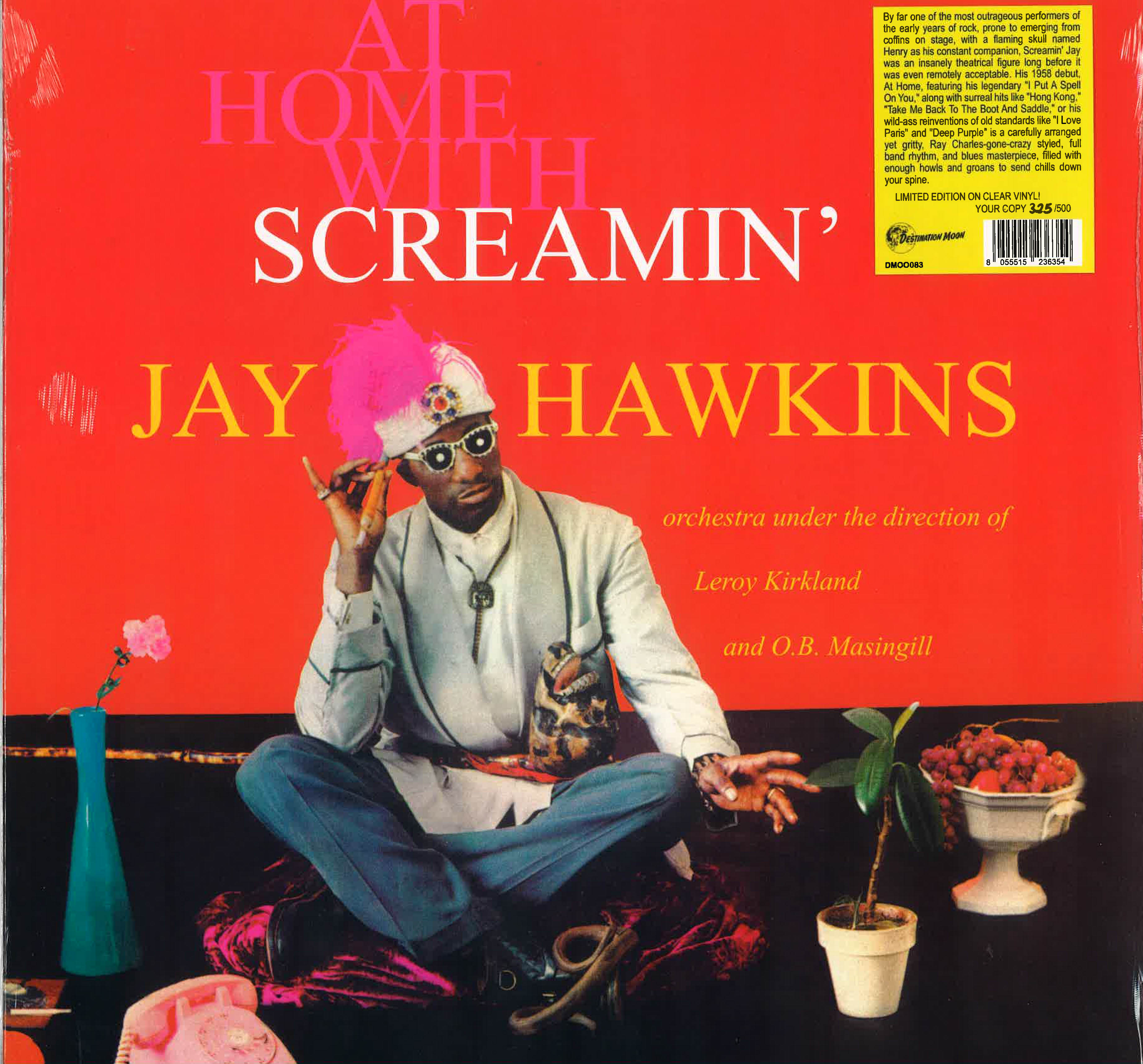 SCREAMIN’ JAY HAWKINS (スクリーミン・ジェイ・ホーキンス)  - At Home With Screamin' Jay Hawkins (EU 限定500枚ナンバリング入り再発「クリア VINYL」LP/New - DMOO-083)58年デビュー・アルバム
