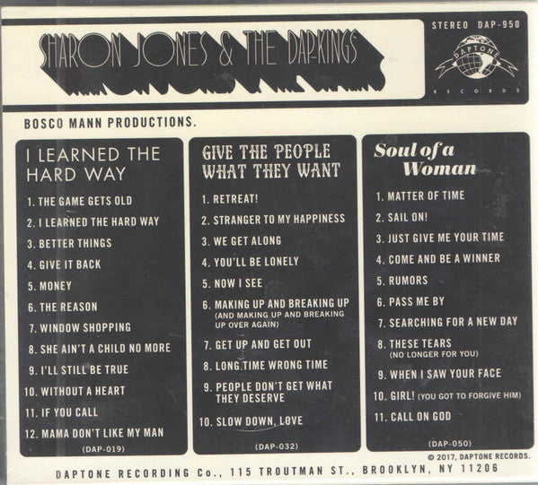 SHARON JONES & THE DAP-KINGS (シャロン・ジョーンズ & ダップキングス)  - Soul Of A Woman + I Learned The Hard Way + Give The People What They Want  (US 限定合体再発 CDx3枚組/New) アルバム３作合体再発！