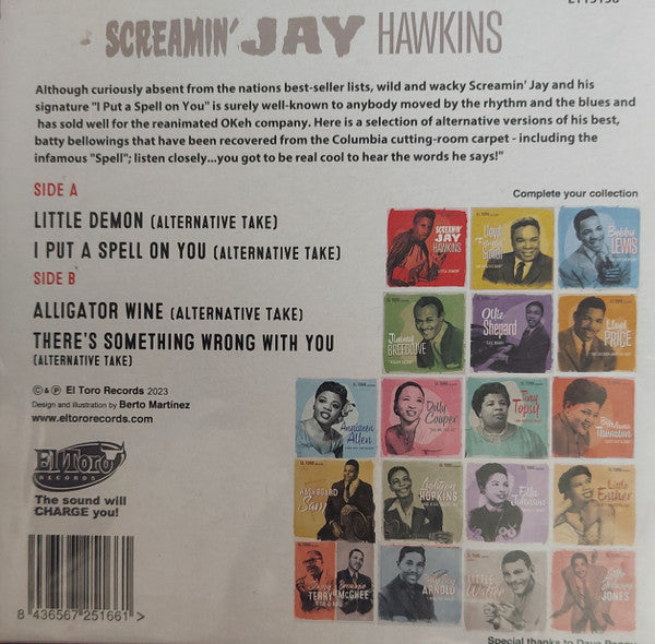 SCREAMIN' JAY HAWKINS (スクリーミング・ジェイ・ホーキンス)  - Little Demon EP (Spain 限定ジャケ付き再発4曲入り 7"EP/New) '56〜'58年Okeh社シングル2枚の別テイク収録