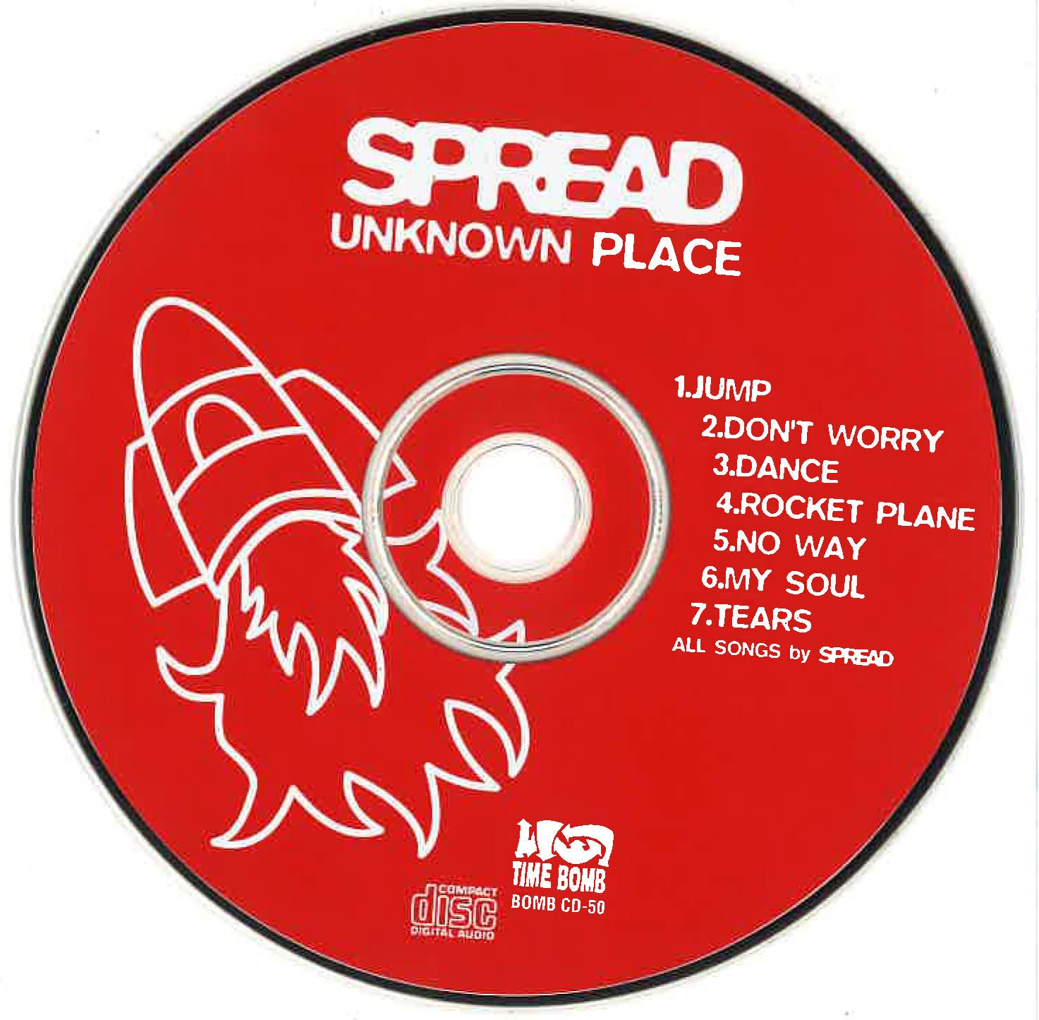 SPREAD (スプレッド) - Unknown Place (日本 タイムボム  限定CD/New) 大阪メロディック・パンク'97年発表7曲入りデビュー・ミニ・アルバム。