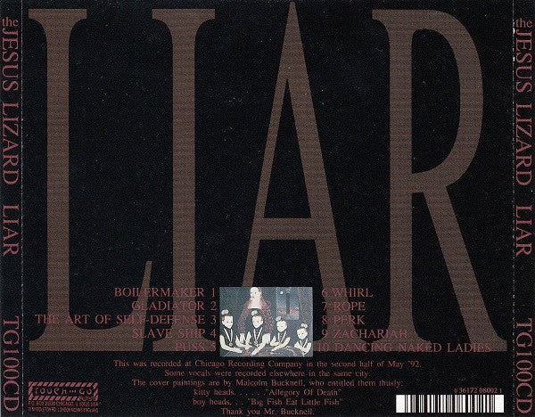 JESUS LIZARD, THE (ジーザス・リザード)  - Liar (US 正規限定リマスター再発 CD/NEW) '92年3rdアルバム