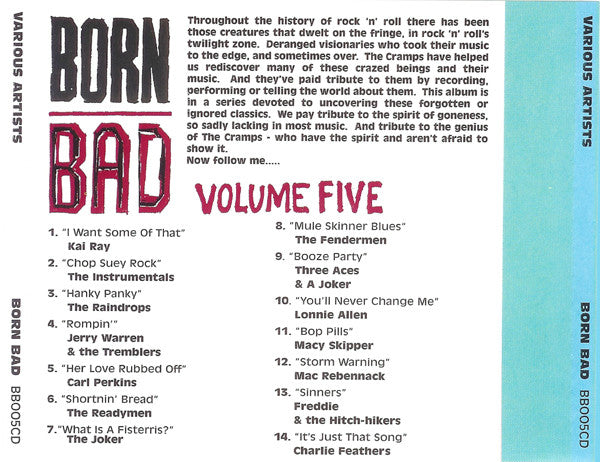 V.A. (クランプスのカヴァ原曲集)  - Born Bad Vol.5 (EU 限定再発 CD/New)