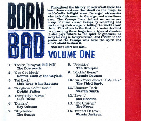 V.A. (クランプスのカヴァ原曲集)  - Born Bad Vol.1 (EU 限定再発 CD/New)