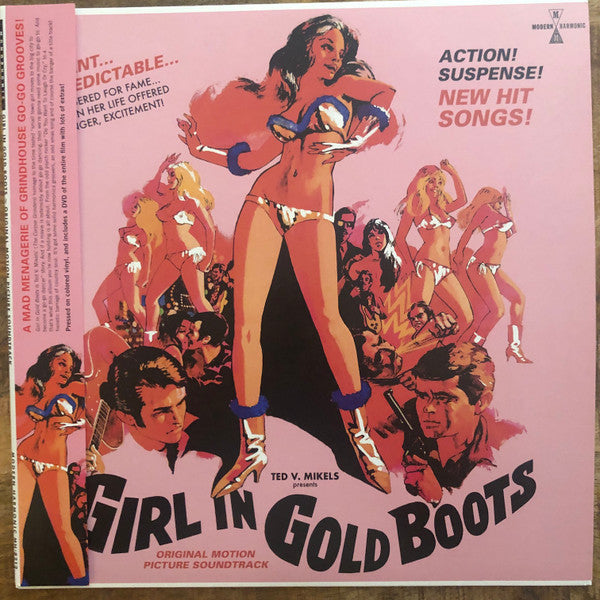 O.S.T.- V.A. ('68年ゴーゴーダンス界犯罪ドラマ（カルト）映画サントラ！)  - Girl In Gold Boots (US 限定「クリア・ゴールド Vinyl」LP+帯、映画のDVD /New )