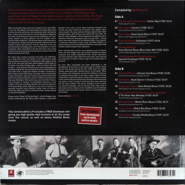 V.A. (1926〜1930年米国戦前ヒルビリー（ブルース）コンピ)  - The Rough Guide To Hillbilly Blues (Reborn And Remastered) (EU 限定 LP+ダウンロード・カード/New)