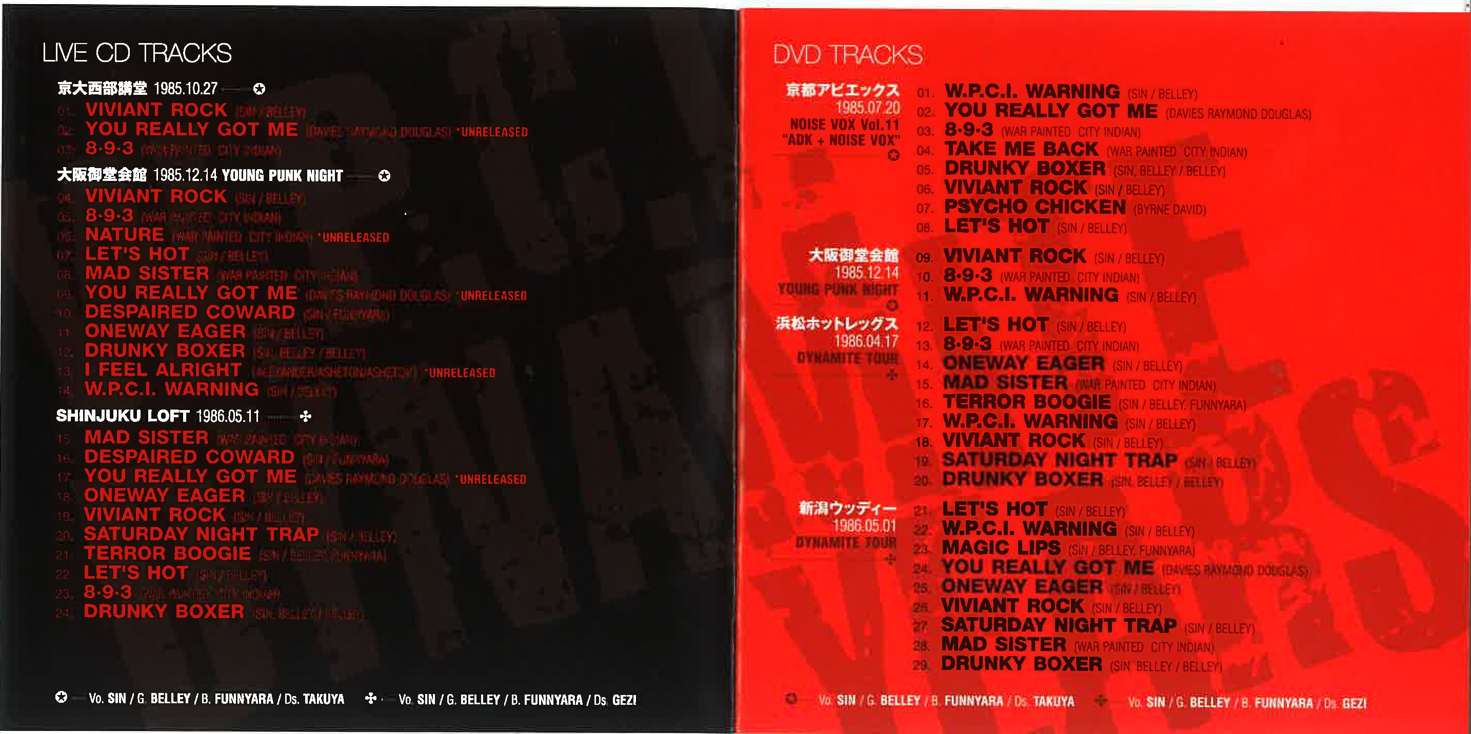 WAR PAINTED CITY INDIAN (ウォー・ペインテッド・シティ・インディアン) - W.P.C.I. Dynamite Years (Japan タイムボム  限定 CD + DVD セット /New) 関西ハードコア・レジェンドのライブ音源＆映像セット！