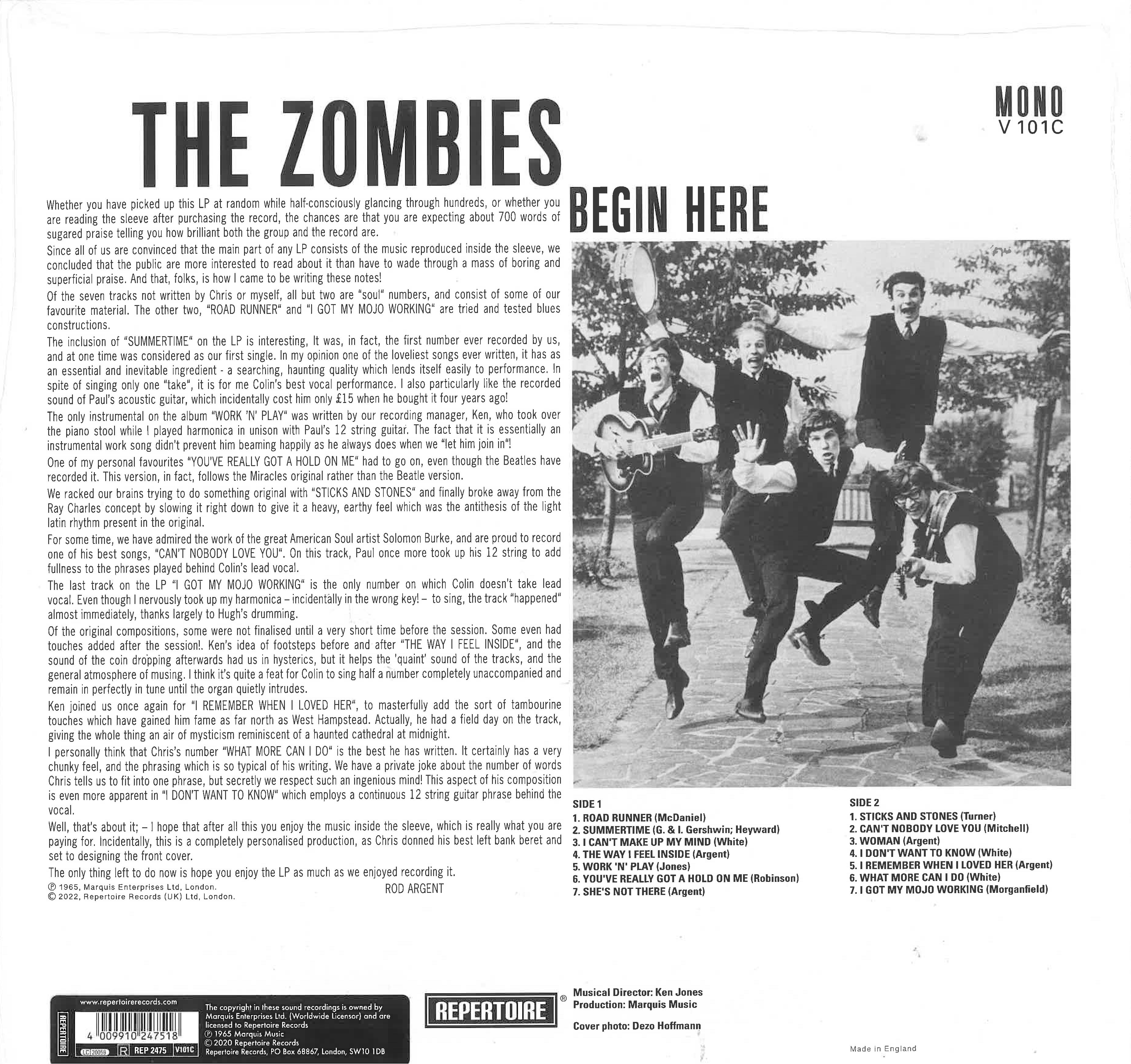 ZOMBIES (ゾンビーズ)  - Begin Here (UK限定リマスター再発「ホワイト VINYL」180g モノラル LP/New) '65年名作デビュー・アルバム！
