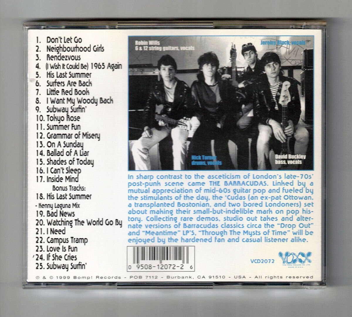 BARRACUDAS (バラクーダズ)  - Through The Mysts Of Time : Rarities 1978-81 (US 限定プレス再発 CD / New) 初期の裏ヒストリーアルバム !