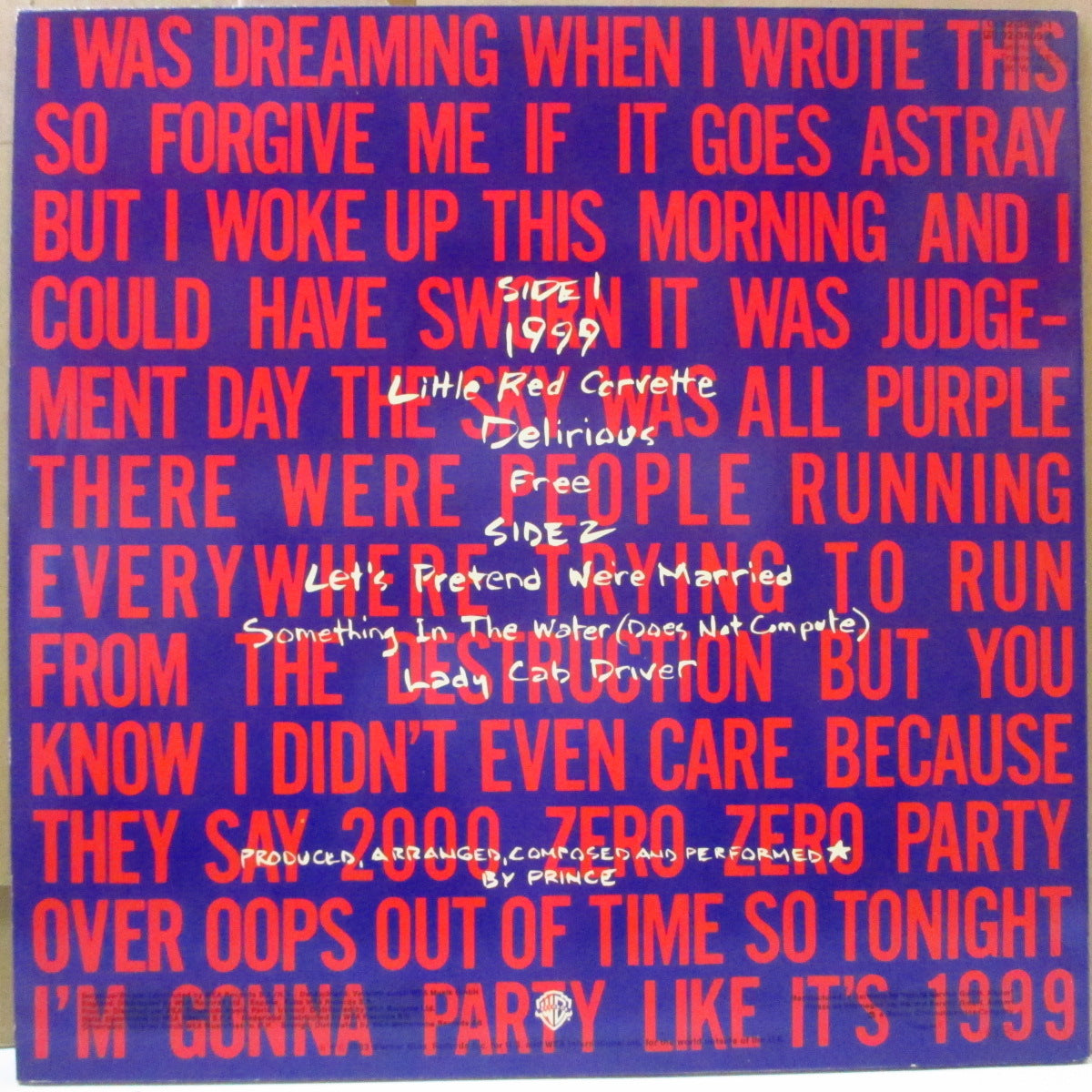 PRINCE (プリンス)  - 1999 [7曲入り] (UK-EU オリジナル7曲入り MLP/バーコード無し光沢ジャケ)