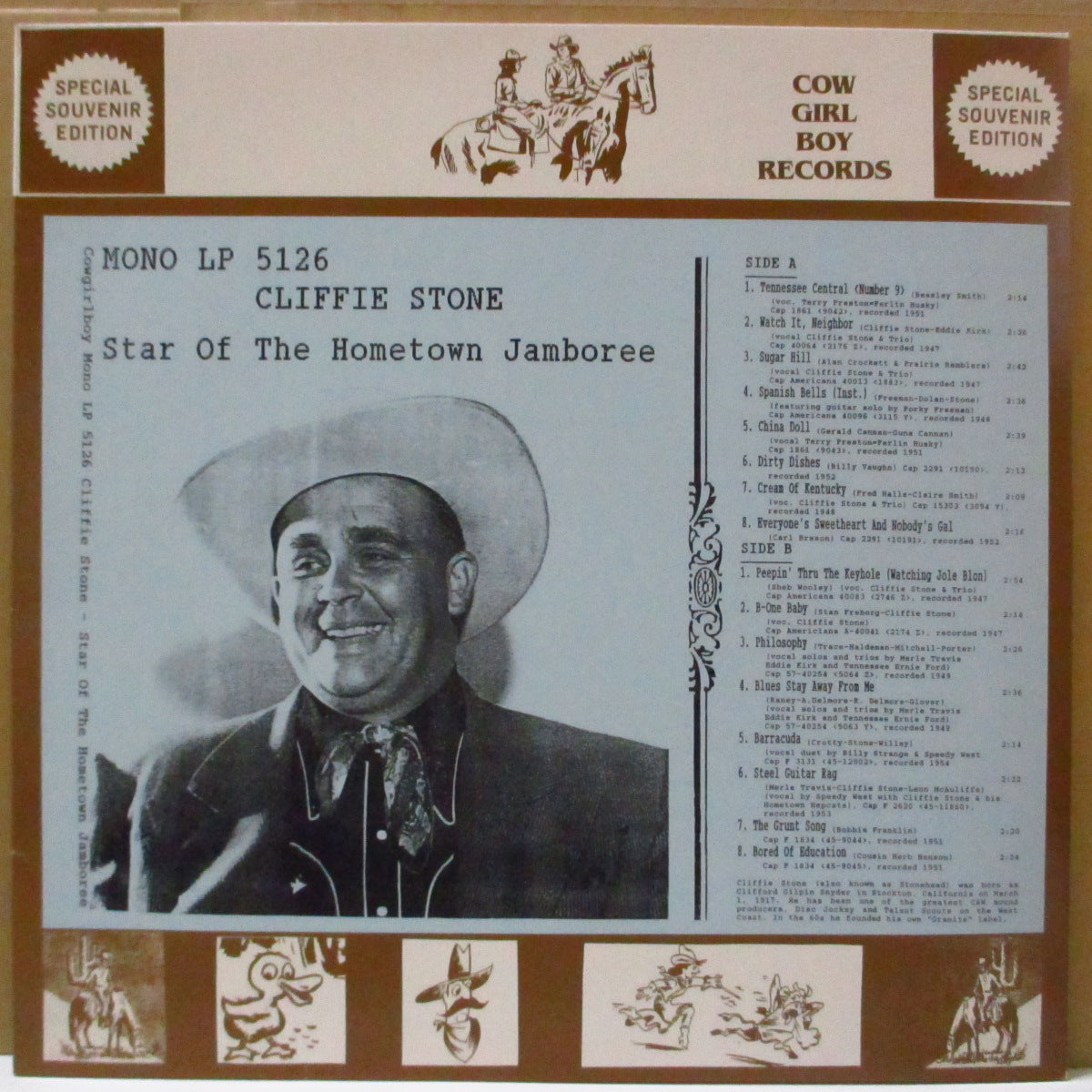 CLIFFIE STONE (クリフィー・ストーン)  - Stars Of The Grand Ole Opry (German 80's Limited Mono LP)
