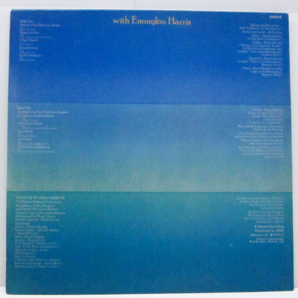 GRAM PARSONS (グラム・パーソンズ)  - Grievous Angel (UK オリジナル LP)