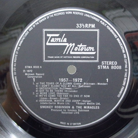 MIRACLES (SMOKEY ROBINSON & THE) (スモーキー・ロビンソン＆ザ・ミラクルズ)- 1957-1972 (UK Orig.)