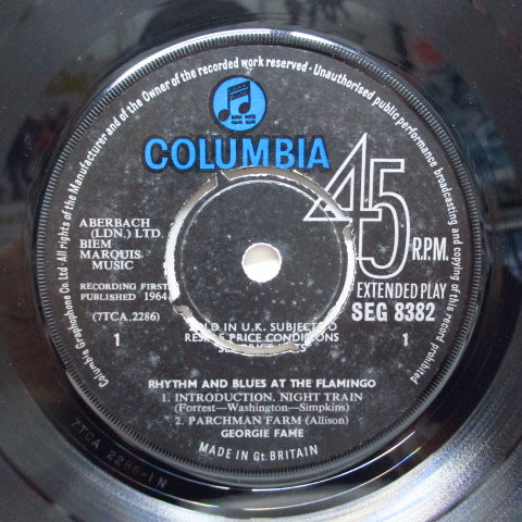 GEORGIE FAME (ジョージィ・フェイム)   - Rhythm & Blues At Flamingo (UK オリジナル 7インチEP/コーティング折り返しジャケ)