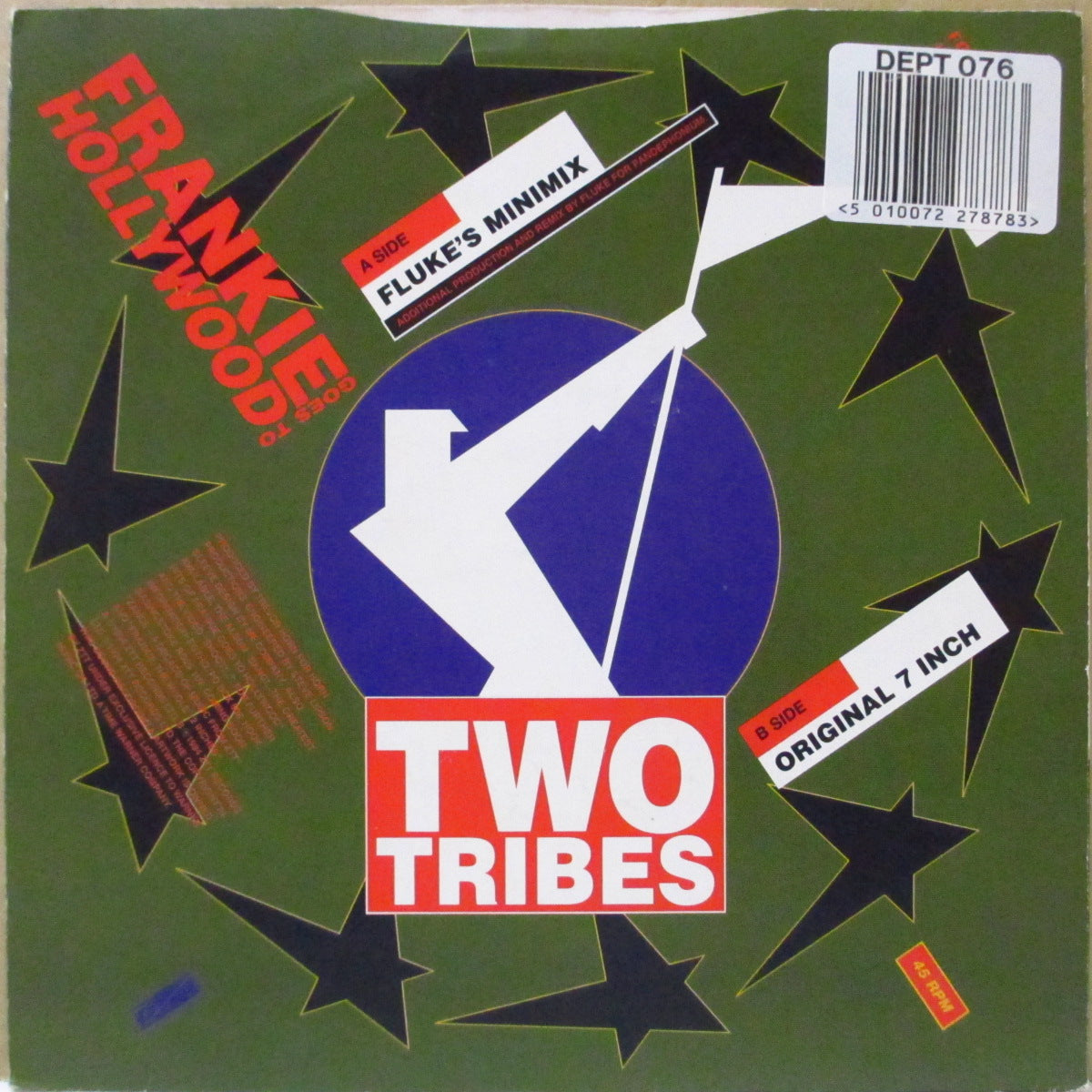 FRANKIE GOES TO HOLLYWOOD (フランキー・ゴーズ・トゥ・ハリウッド)  - Two Tribes - Fluke's Minimix (UK '94 再発 7インチ+光沢固紙ジャケ)