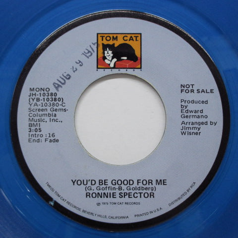 RONNIE SPECTOR (ロニー・スペクター) - You’d Be Good For Me(US プロモ両面同曲モノ＆ステレオ・バージョン収録「ブルー VINYL」7")