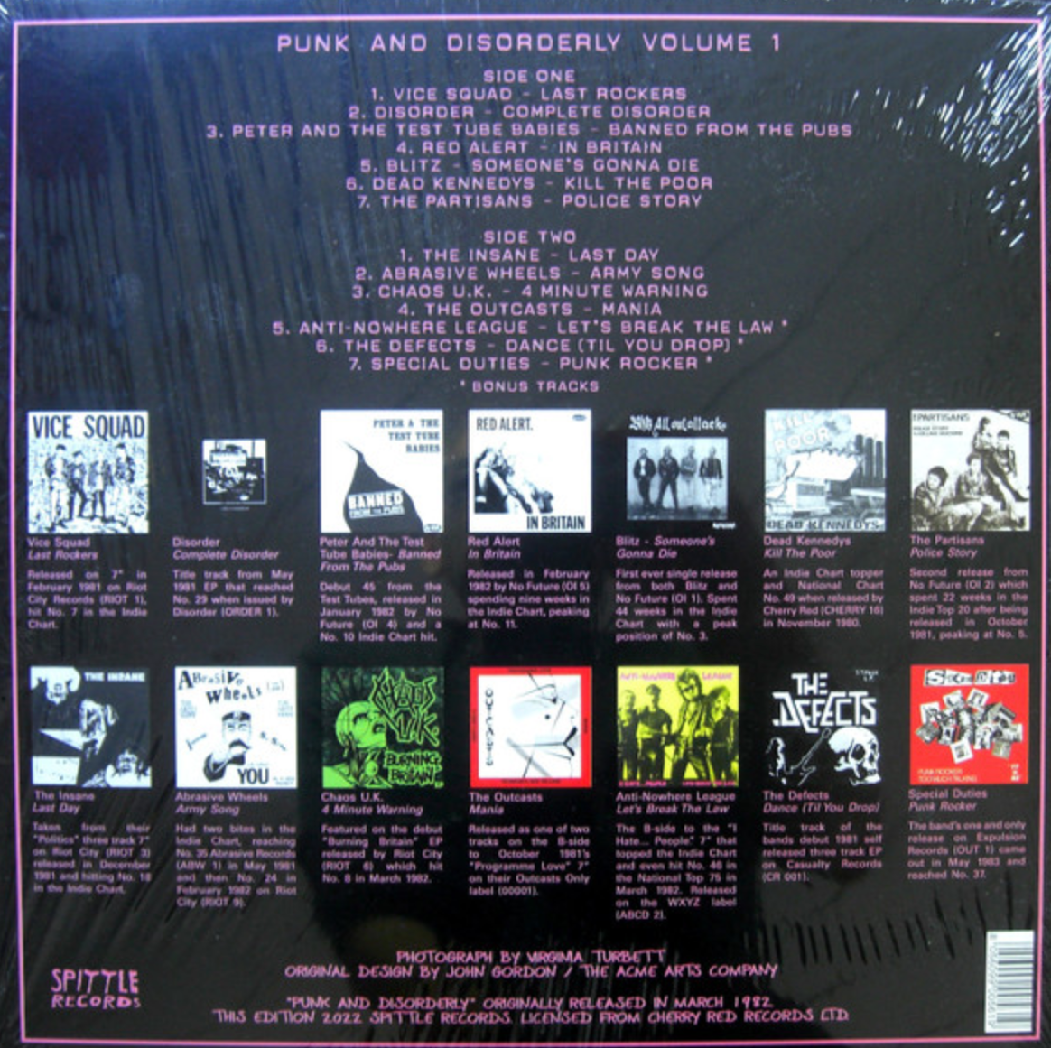 V.A. (UK82 ハードコア・コンピ) - Punk And Disorderly (Italy 限定「正規再発」 LP/ New) ボーナス3曲入り！