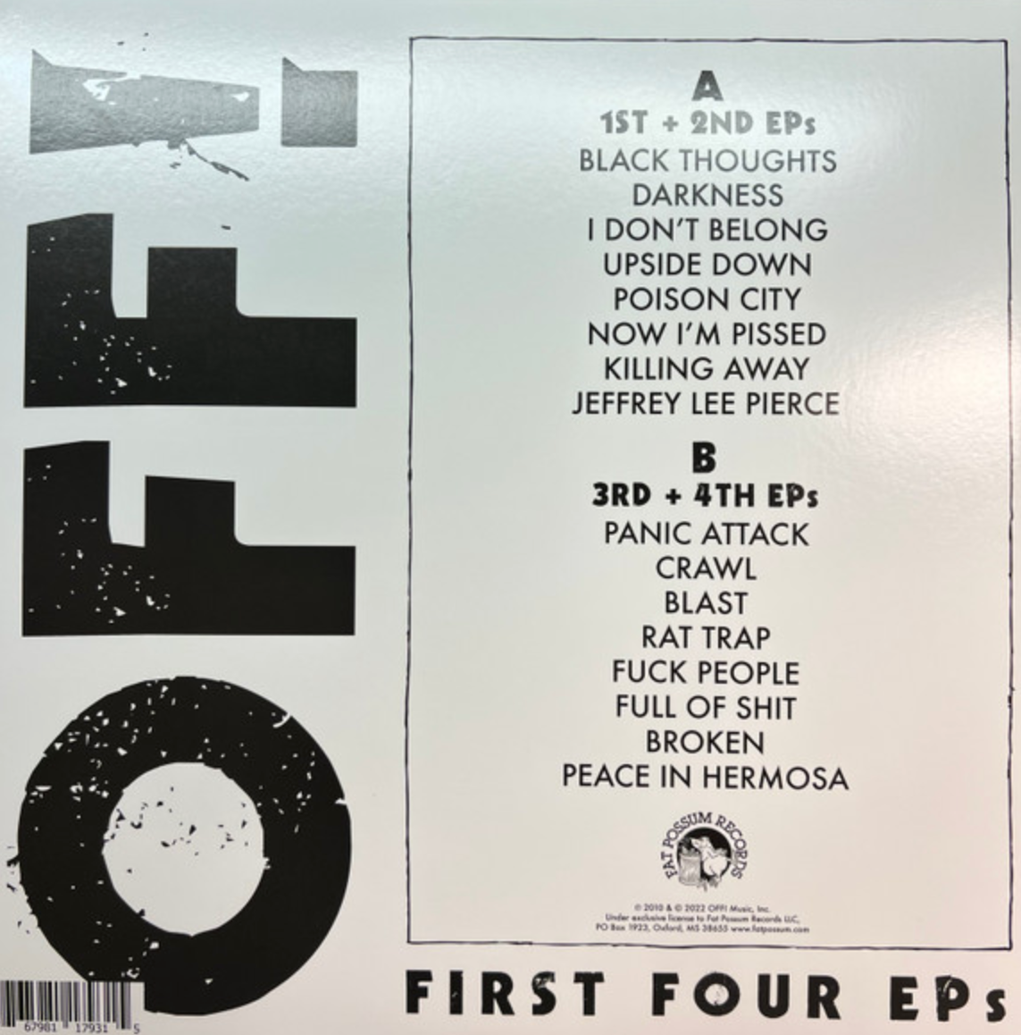 OFF! (オフ!) - First Four EPs (US 限定再発「ブルーヴァイナル」LP/New)