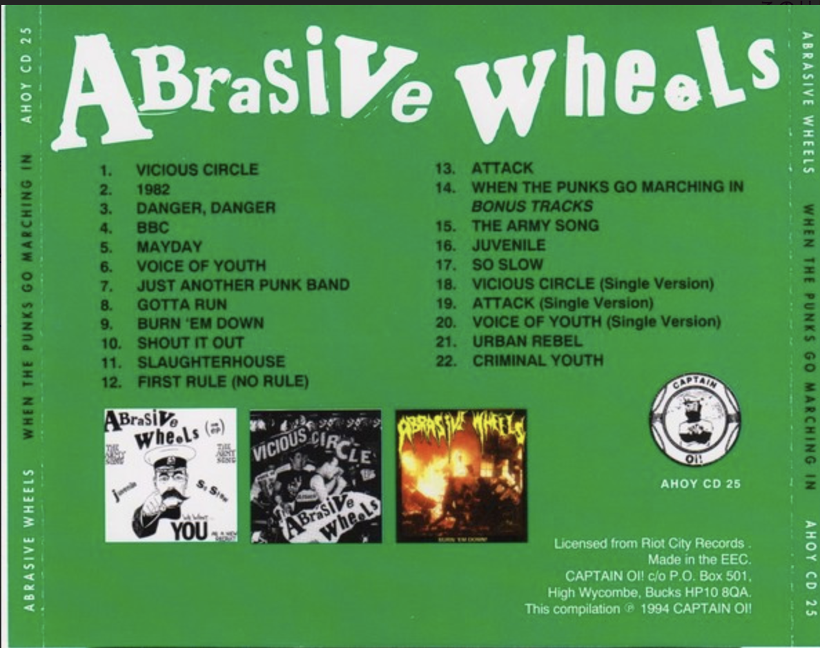 ABRASIVE WHEELS (アブレシブ・ホイールズ) - When The Punks Go Marching In! (UK Ltd.Reissue CD/ New)