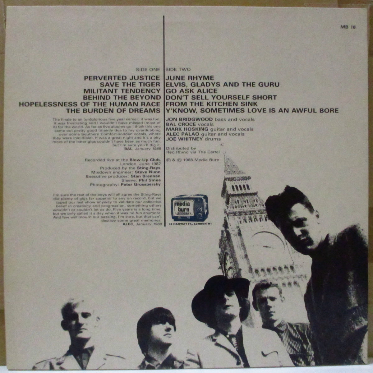 STING-RAYS, THE (ザ・スティングレイズ)  - Goodbye To All That - Live Vol. 2 (UK オリジナル LP)