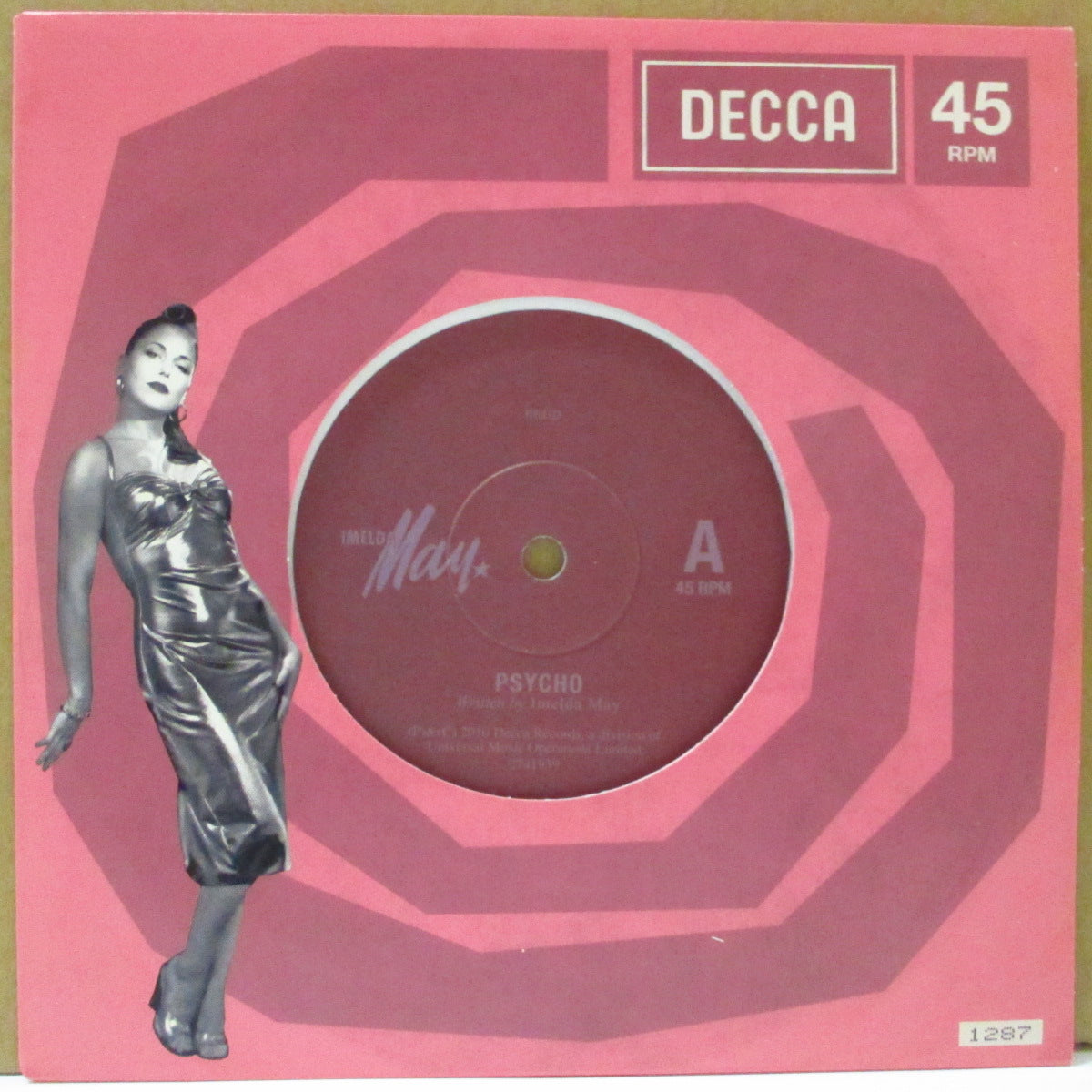 IMELDA MAY (イメルダ・メイ)  - Psycho (EU 限定ホワイトヴァイナル 7"/ナンバリング入りダイカットジャケ)
