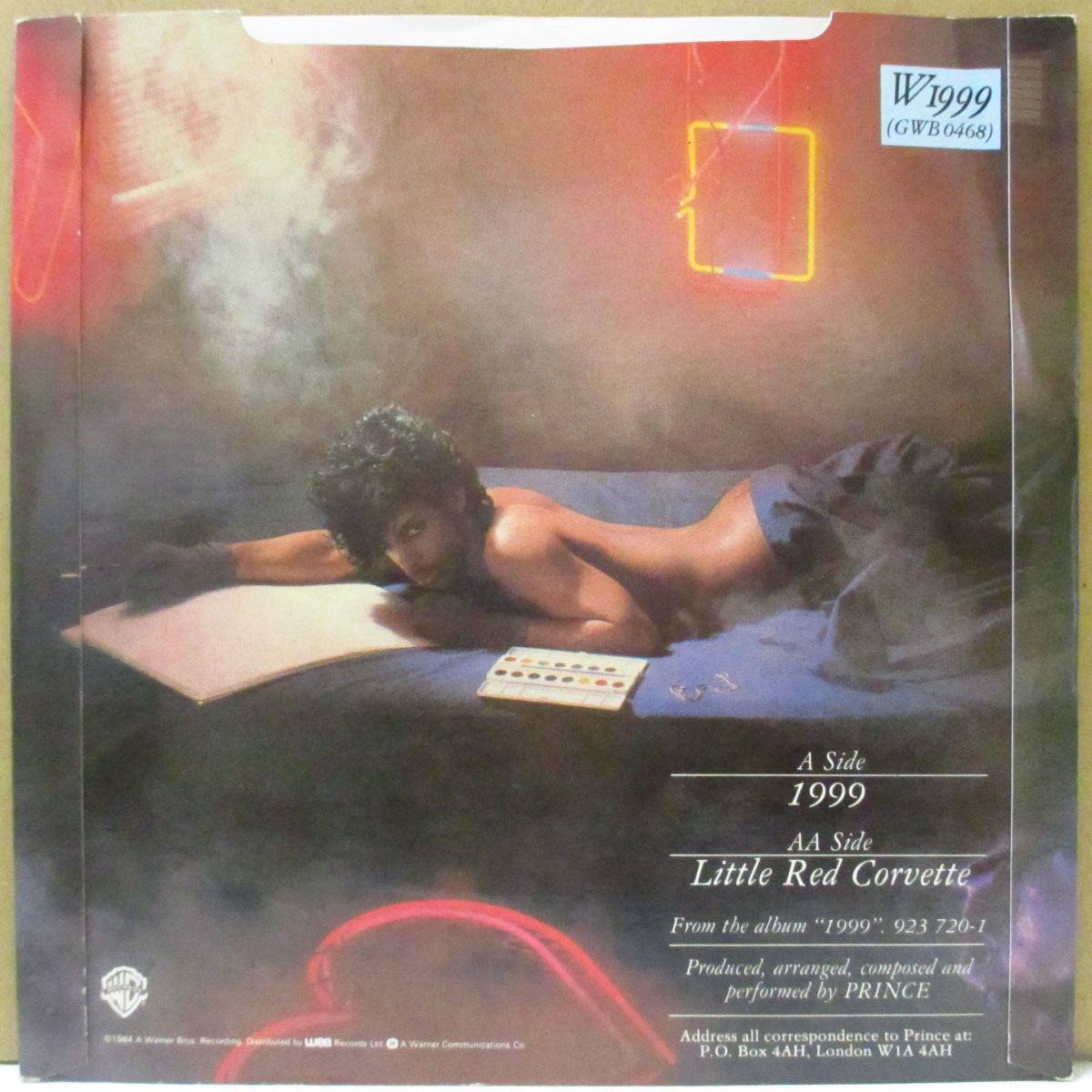PRINCE (プリンス)  - 1999 / Little Red Corvette (UK '84 再発ペーパーラベ 7"+光沢固紙ジャケ)
