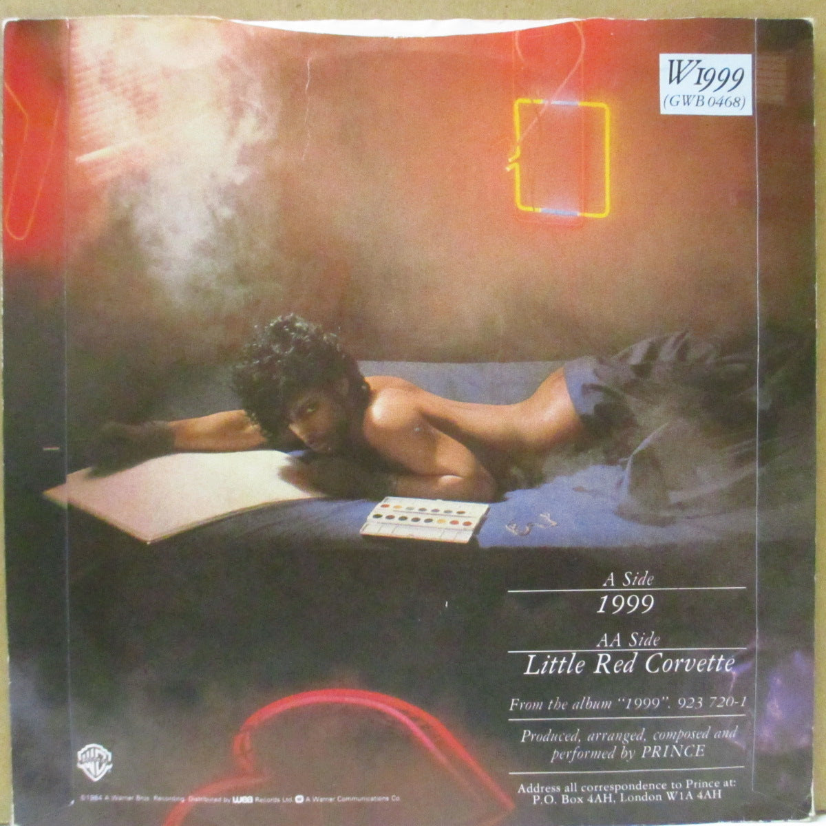 PRINCE (プリンス)  - 1999 / Little Red Corvette (UK '84 再発ペーパーラベ 7"+マット・ソフトジャケ)