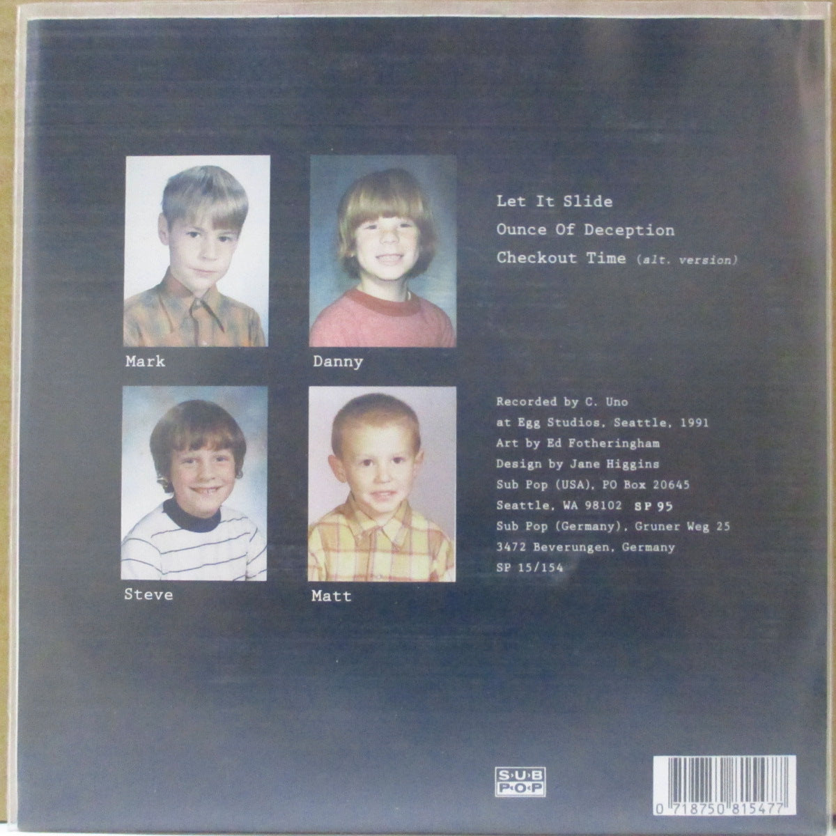 MUDHONEY (マッドハニー)  - Let It Slide +2 (German Limited Clear Yellow Vinyl 7"/廃盤 NEW)