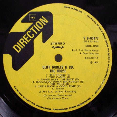 CLIFF NOBLES & Co. (クリフ・ノーブルズ)  - The Horse (UK Orig.Stereo LP/CS)