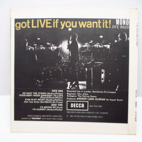 ROLLING STONES (ローリング・ストーンズ)  - Got Live If You Want It ! (UK 2ndプレス6曲入り 7インチEP+CS)