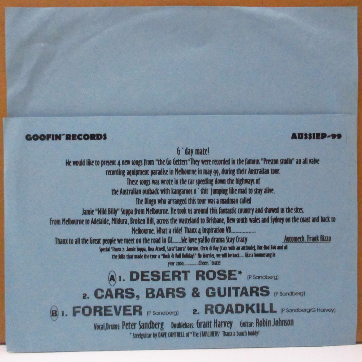 GO GETTERS, THE (ゴー・ゲッターズ)  - Australian Tour '99 (Sweden オリジナル 7")