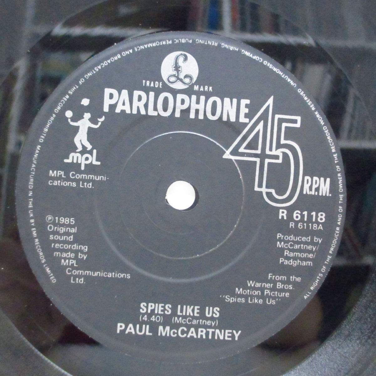 PAUL McCARTNEY (ポール・マッカートニー)  - Spies Like Us (UK Orig.Black Lbl.7"+Matt Soft PS)