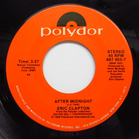 ERIC CLAPTON (エリック・クラプトン) - After Midnight (US '88 オリジナル 7インチ＋PS)