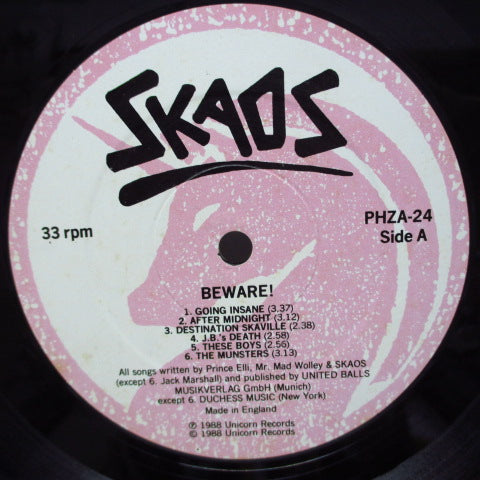 SKAOS (スカオス） - Beware! ...Is Approaching! (UK Orig.Pink Lbl.LP)