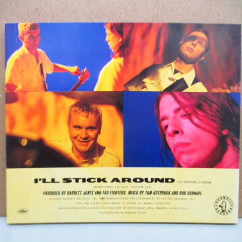 FOO FIGHTERS (フー・ファイターズ) - I'll Stick Around (US '95 プロモ1曲のみ収録 CD)