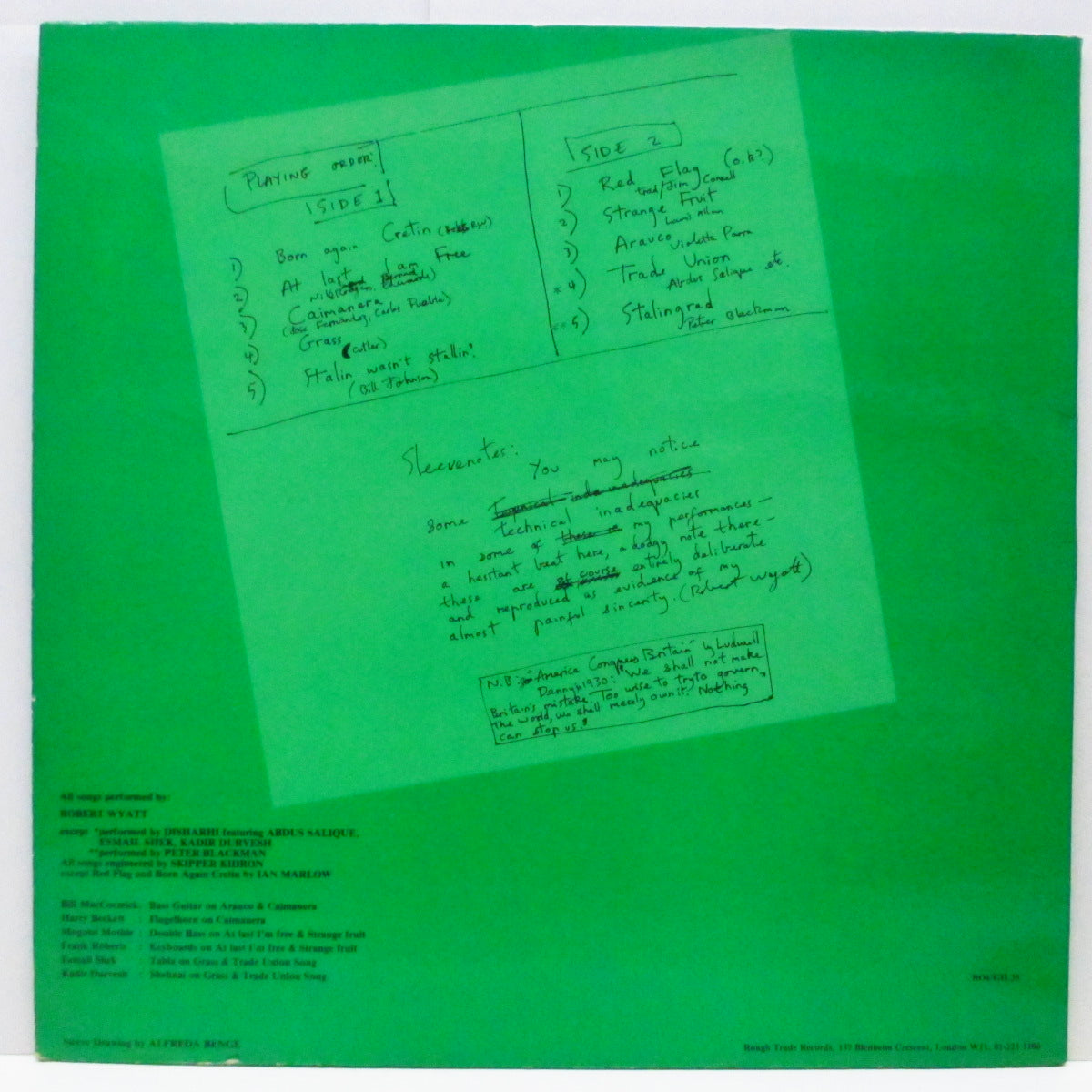 ROBERT WYATT (ロバート・ワイアット)  - Nothing Can Stop Us (UK オリジナル LP+インサート/CS)