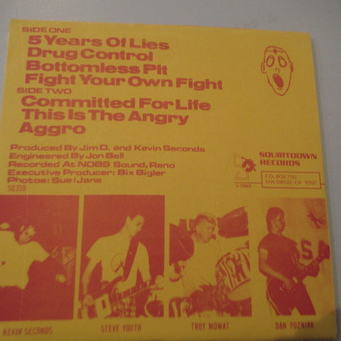 7 SECONDS (セブン・セカンズ ) - Committed For Life E.P. (US 80's 6th プレス? 7"+オレンジ＆レッドジャケ) '83年セカンド EP !