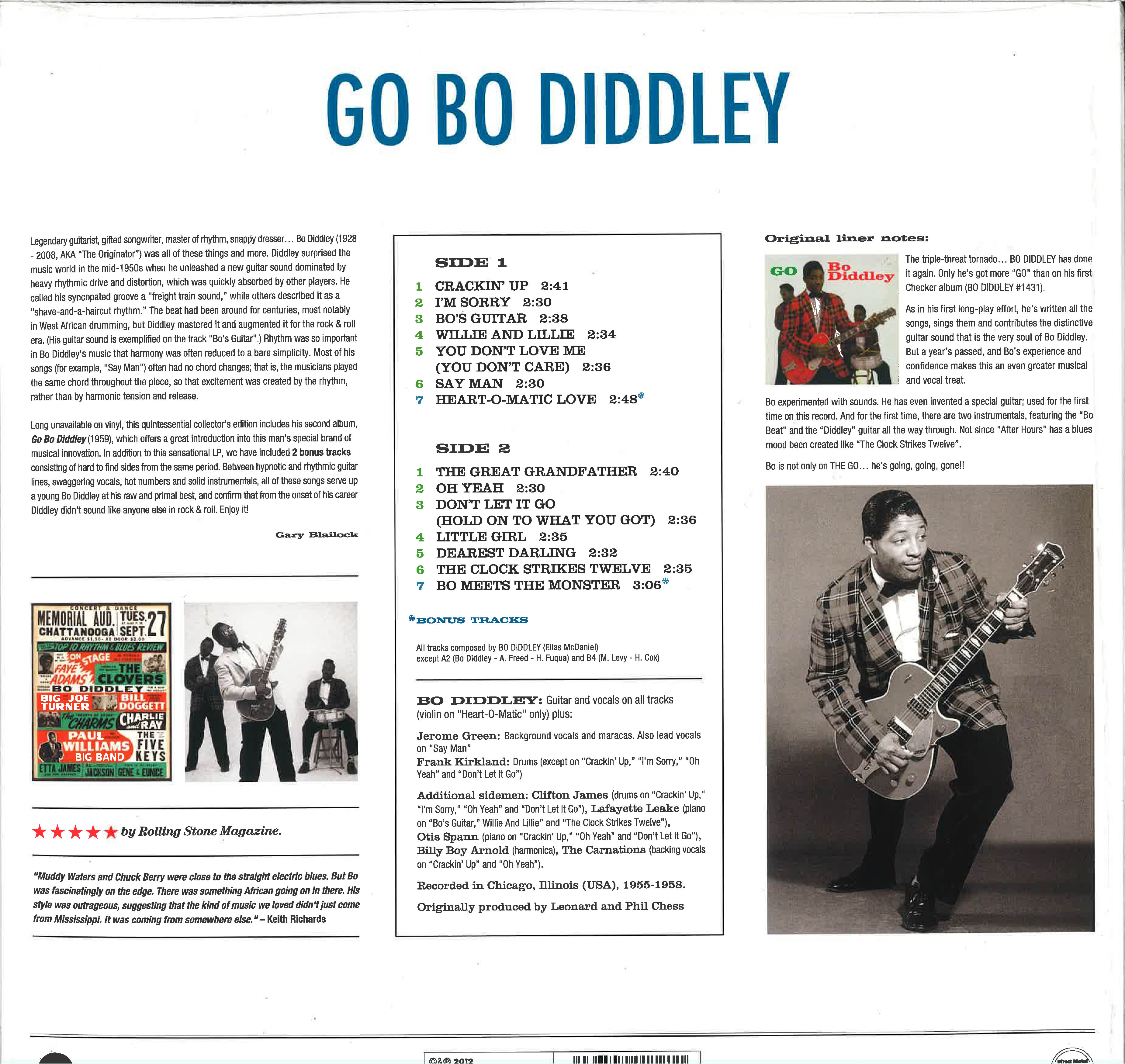BO DIDDLEY (ボ・ディドリー)  - Go Bo Diddley (EU 限定ボーナス入り再発180g 重量 LP/New)’59年セカンド・アルバム！