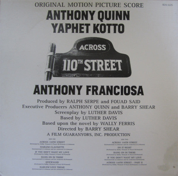 BOBBY WOMACK (ボビー・ウーマック)  - (O.S.T.) Across 110th Street (US Ltd.Reissue LP/New)