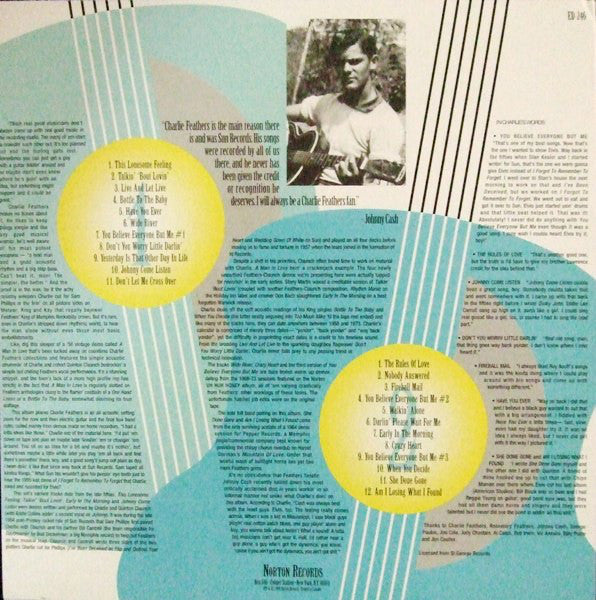 CHARLIE FEATHERS (チャーリー・フェザーズ)  - Tip Top Daddy～Unissued Acoustic Demos 1958-73 (US Ltd.LP/New)