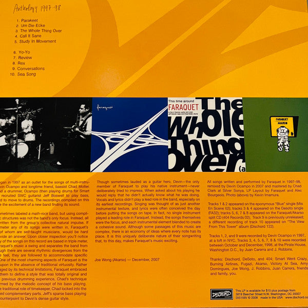 FARAQUET (ファラケット)  - Anthlogy 1997-98 (US 限定復刻再発 LP/NEW)