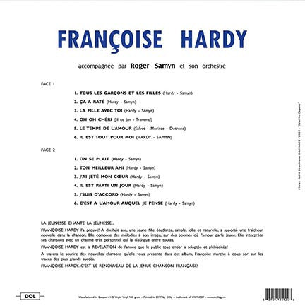 FRANCOISE HARDY (フランソワーズ・アルディ)  - Françoise Hardy [1st]  (EU 限定復刻再発 180g LP 見開きジャケ /New) フランスのフォークPOP歌姫'62年18歳時デビューアルバム