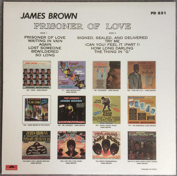JAMES BROWN (ジェームス・ブラウン)  - Prisoner Of Love (US 限定復刻再発 LP/New) ’63年6作目アルバム！